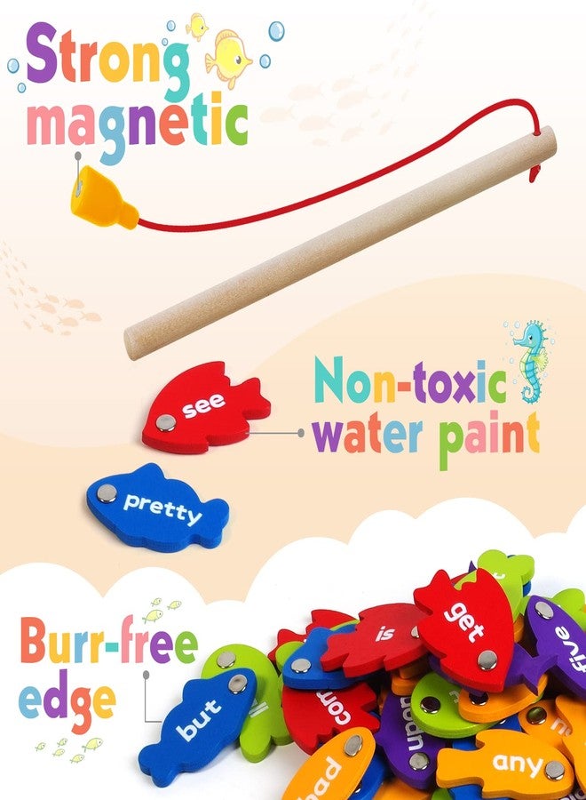 spring flower SpringFlower Wooden Magnetic Sight Word Fishing Game, Sight Word Educational Toy for Age of 3,4,5,6 Year Old Kids, Boys & Girls,Homeschool,Visual, Tactile and Auditory Learning - Image 3
